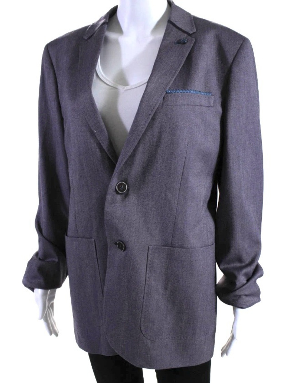 Ted Baker Hearsay Women’s Blazer in Purple with Blue Trim “Ted Size 4” Large